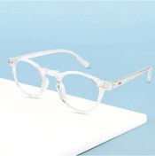 Resim Krokodil Küçük Yuvarlak Anti Mavi Işık Gözlük Çerçevesi - Kadın Erkek Vintage Bilgisayar Gözlüğüwhıte51gri Gri 