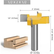Resim Moveevo Geniş Kesim Alanlı Dört Bladed T-tipi Ahşap Freze Ucu, 1/2 Saplı Kaliteli Ahşap İşleme Aleti 1/2 Sap 51 1/2 