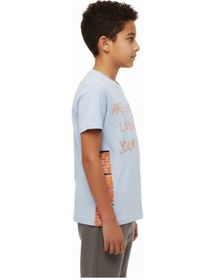Resim Toontoy Kids Toontoy Erkek Çocuk Bisiklet Yaka Kısa Kollu Baskılı Tişört 22372 Mavi 