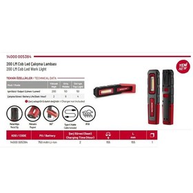 Resim İzeltaş Cob Led Şarjlı Çalışma Lambası 200 Lm 14000005384 