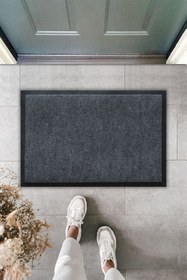 Resim Dormot 1Modern Gri Nem Alıcı, Toz Alıcı Paspas, Dış Mekan Kapı Önü Paspası 45x70cm 