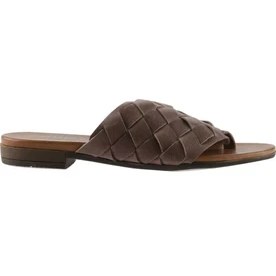 Resim Bueno Shoes Gri Deri Kadın Parmak Arası Terlik 