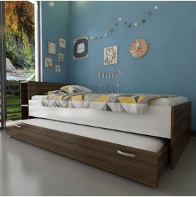 Resim Myniture Home & Living Trend Yavrulu Karyola Q4011-5 Beyaz Ceviz 