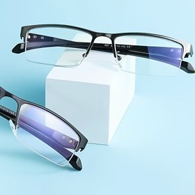 Resim Göz Yorgunluğuna Karşı 1 Çift Mavi Işıklı Gözlük Erkekler ve Kadınlar İçin. Hediye Yumuşak Deri Saklama Kutusu ile Bilgisayar Oyun Gözlüğü 