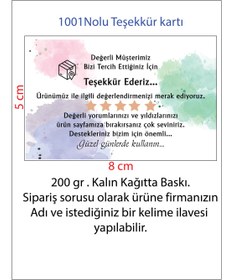 Resim OzmeralBaskı Teşekkür Kartı 100 Adet 5 Cmx 8 Cm 