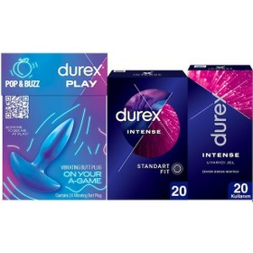 Resim Durex Titreşimli Anal Plug Tıkaç + Intense Uyarıcı Jelli Ve Tırtıklı Prezervatif 20'li + Intense Jel 10 ML 