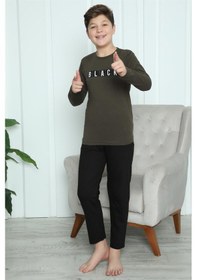 Resim Akbeniz Erkek Çocuk Penye Pijama Takım 20419 Haki 