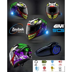Resim Zeybek Moto 48 50.x Joke Full Face Kask - Scs T2 Plus Interkom Tak, Çalıştır, Sür! 