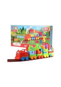 Resim Play Blox Oyuncak Tren Seti 77 Parça Sayılar Ve Alfabe Treni Parlak Renkler Mega Blok Seti 2397 