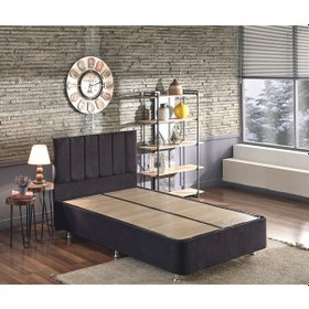 Resim Nironyatak Niron Ela Baza Ve Başlık Seti -120X200 Cm Tek Kişilik Siyah Kumaş 