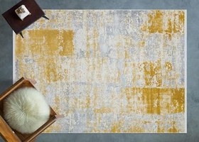 Resim Gri Soyut Modern Geometrik Etnik Eskitme Desenli Boho Makinada Yıkanabilir Hafif Hav Toz Vermez Leke Tutmaz Kaymaz Taban Dijital Makine Baskı Halı Oturma Odası Salon Yolluk Koridor Mutfak Halısı 