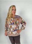 Resim Lavka Ol'gi Ageevoj Büyük Beden Sweatshirt 202538165 Bej 