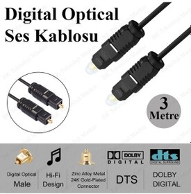 Resim 3 Metre Digital Optik Toslink Fiber Ses Kablosu Od22 