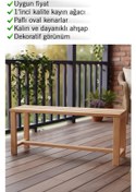 Resim Ahşap Bank Mutfak, Balkon, Bahçe, Hol, Ofis, Salon İçin Sandalye Ve Oturak 100cm Açık Kahverengi 