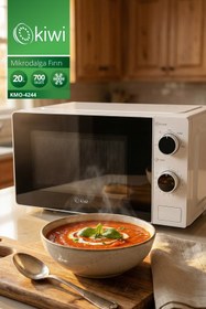 Resim Kiwi KMO-4244 Mikrodalga Fırın | 20L Kapasite, Defrost, 5 Kademeli Güç 