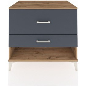 Resim Kronos Şifonyer 2 Çekmeceli 88x59x80 Çam-antrasit Atlas Çam 
