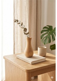Resim 14 Cm El Yapımı Ahşap Vazo Boho Dekoratif Minimalist Masaüstü Aksesuarı Pinterest Tarzı Şık Tasarım Bambu 