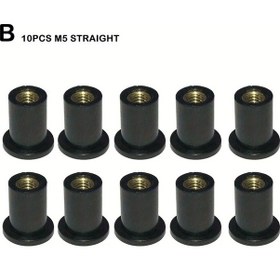 Resim Gaojunshop01 M5 Metrik Lastik Well Somunları Motosiklet Rüzgarlık 10 Adet Vida Cıvata Seti 