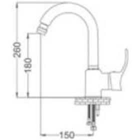 Resim Gms Akdeniz Kuğu Lavabo Bataryası Beyaz - Altın Akd301 