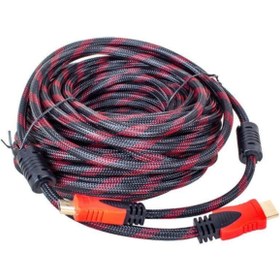 Resim Platoon 15 Metre Ip Örgülü Altın Uçlu Hdmi Kablo 15 Metre Hdmi Kablo 