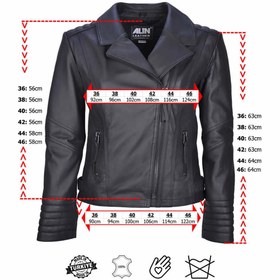Resim Alexa Siyah Biker Hakiki Deri Ceket Kadın - Siyah / 38 / Gerçek Deri 