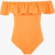 Resim Loya Turuncu Önü Volanlı Kız Çocuk Mayo Turuncu 