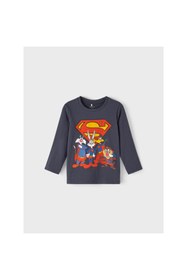 Resim Erkek Çocuk Uzun Kol Sweatshirt-Süper Kahraman Baskı-Günlük - Antrasit / 2-3 Y 