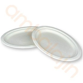 Resim 1000 Adet Nature Ekolojik Karton Kağıt Tek Kullanımlık Oval Tabak - 20x26 Cm 