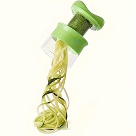 Resim 1 adet Manuel Spiral Sebze Kesici - Havuçlar, Salatalıklar, Kabaklar için Çok Fonksiyonlu Mutfak Rendesi ve Soyucu - Restoranlar ve Ev Mutfakları için Gıda Güvenli Plastik El Motorlu Araç, Sebze Dilimleyici ve Doğrayıcı 