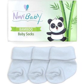 Resim Novibaby 3'lü Bambu Yenidoğan Bebek Çorabı I Snow White I 0-6 ay "Karışık Renkli" 