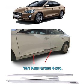 Resim Focus 5 Yan Kapı Çıtası Nikelajı Sedan 2019 Sonrası 4 Prç P Çelik N11.51 