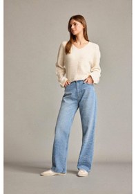 Resim Defacto Baggy Fit Yüksek Bel Düz Paça Jean Pantolon G0586ax25smbe702 Mavi 