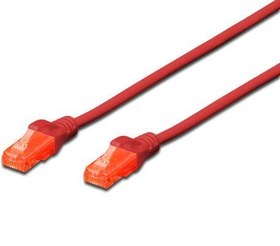 Resim DIGITUS DK-1617-010\u002FR 1,0m CAT6 PATCH KABLO,KIRMIZ 