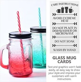 Resim KOMBIUDA 30 Bakım Talimat Kartı Kadın Parti Bardak Etiketi İçin Teşekkür Bardak Bakım Talimat Kartı Kartları Müşteri 