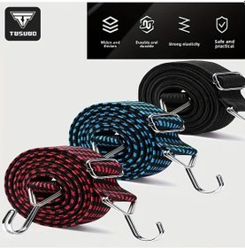 Resim Motion003 Tosuod Esnek Rope Kayışı: Mavi-siyah 78 İnç Ayarlanabilir, Dayanıklı Motorcycle Bagaj Outdoor Çanta 