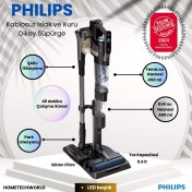 Resim Philips 3'ü 1 Arada (Islak, Kuru ve Moplu) Sarjlı ve Kablosuz Dik Süpürge 