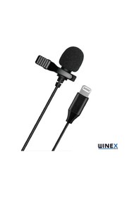 Resim Winex Apple Uyumlu iPhone Lightning Port Yaka Mikrofonu Siyah 