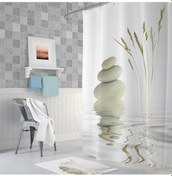 Resim Zethome Tropik Stone And Reed Banyo Duş Perdesi Tek Kanat 1X180X2 Çok Renkli 