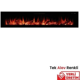 Resim Masta 200 Elektrikli Şömine - Isıtıcısız, Cam Çerçeveli, Tek Renk 