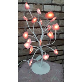 Resim Kuzey Oyuncak Dekor Düğün Işıkları Işıklı Mini Anı Ağacı LED Işıklı Ağaç Pembe Kalpli Ağaç Sıradışı Tasarım Ağaç 