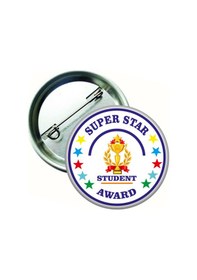 Resim Super Star Student Award İngilizce Öğrenci Rozeti 20 Adet Beyaz 