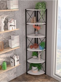 Resim Kitaplık Çiçeklik 6 Raflı Beyaz Diğer 