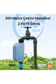 Resim Novato WiFi Akış Ölçerli Pilli Akıllı Sulama Vanası ( Tuya, Smart Life Uyumlu ) 