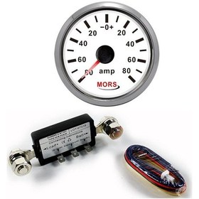 Resim Tekne Ampermetre Göstergesi 12/24V. Mors. Beyaz 
