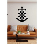 Resim Gemici Dümeni ve Gemi Kancası Duvar Dekor Sticker 45 x 60 cm 