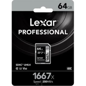 Resim Lexar 64GB Professional 1667X Uhs-Iı Sdxc Hafıza Kartı 