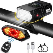 Resim 2 adet LED Bisiklet Işık Kiti - 1000LM Parlaklık ile, USB Şarj Edilebilir, Ayarlanabilir Ön ve Arka Işıklar için Dağ Bisikletleri, Direksiyon Üstü, Şarj Edilebilir Pil, Bar Işığı | Ayarlanabilir Işık | USB Şarj Edilebilir Işık 