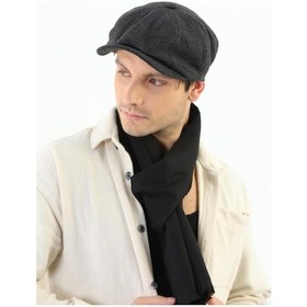 Resim Erkek Peaky Blinders Kaşe Kumaş Şapka Kasket Antrasit 