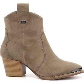 Resim Gönderi R Vizon Süet Sivri Burun Kalın Topuklu Kovboy Bot Vizon-Süet 