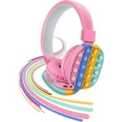 Resim Fuchsia Gökkuşağı Eğlenceli Bluetooth Stereo Kulak Üstü Kulaklık V6 Mix 